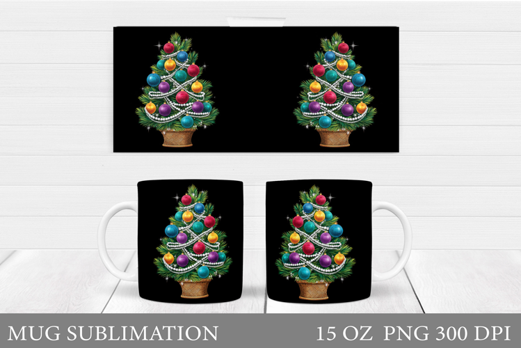 Christmas Tree Mug Sublimation. Christmas Tree Mug Design