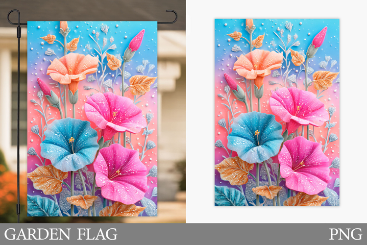 Floral Garden Flag Design. Flowers Garden Flag Sublimation