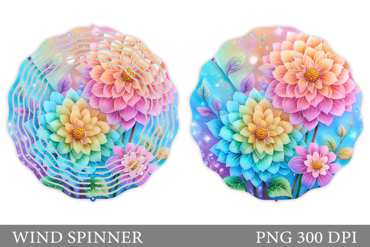 Flowers Wind Spinner Design. Floral Wind Spinner Sublimation