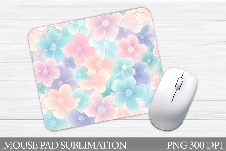 Flowers Mouse Pad Sublimation. Floral Mouse Pad Design example image 1