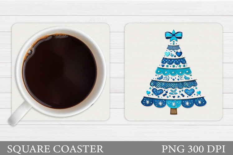 Christmas Tree Coaster Design. Christmas Coaster Sublimation