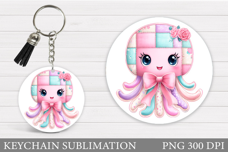 Jellyfish Keychain Design. Jellyfish Keychain Sublimation