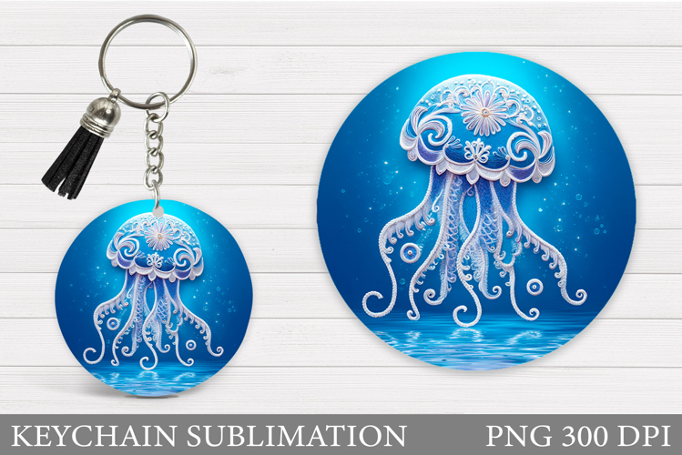 Jellyfish Keychain Design. Jellyfish Keychain Sublimation
