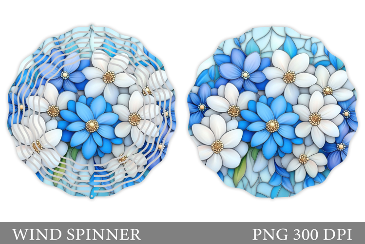 Flowers Wind Spinner Design. Floral Wind Spinner Sublimation