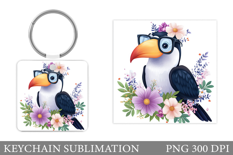 Cute Toucan Keychain. Toucan Sublimation