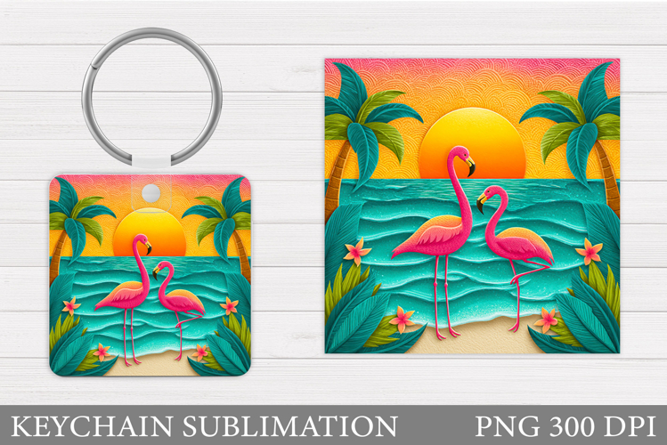 Flamingo Keychain Design. Flamingo Sublimation