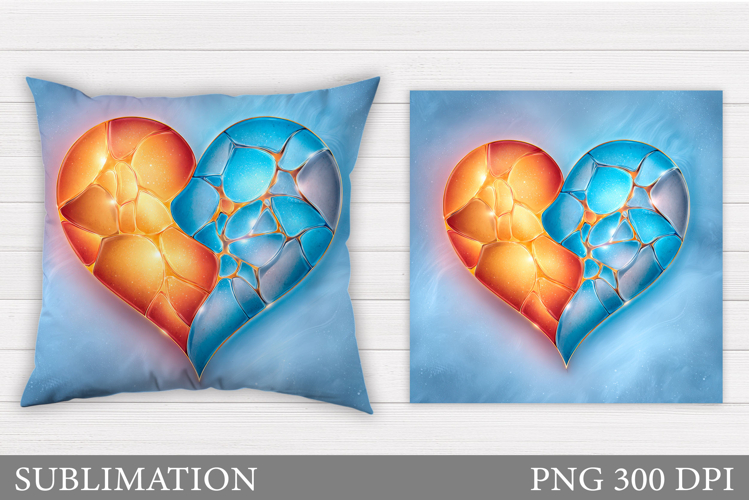 Heart Pillow Sublimation. Valentines Pillow Design