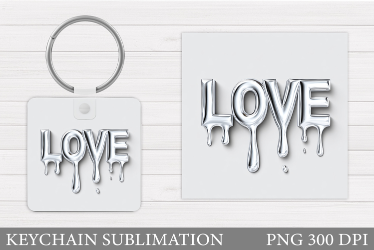Love Keychain Design. Valentine Keychain Sublimation