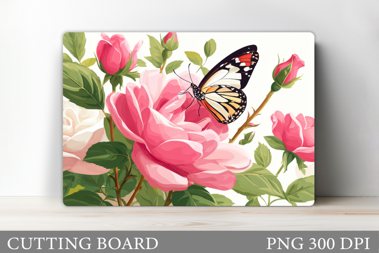 Butterfly Cutting Board. Flowers Cutting Board Sublimation