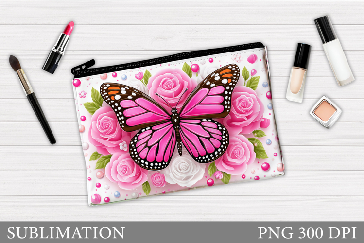 Butterfly Cosmetics Bag Design. Butterflly Sublimation