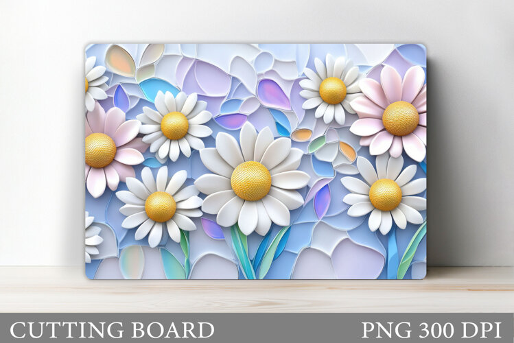 Daisy Flowers Cutting Board. Flowers Kitchen Cutting Design example image 1