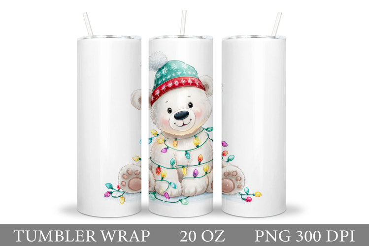 Polar Bear Tumbler Design. Christmas Tumbler Sublimation