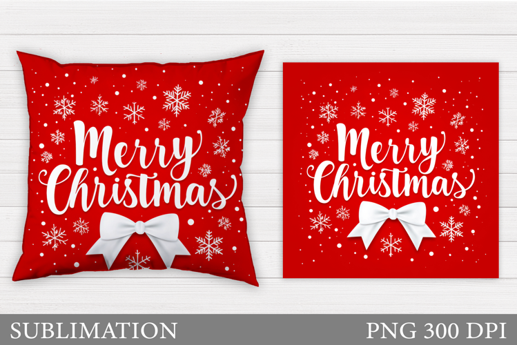 Merry Christmas Pillow Design. Christmas Sublimation