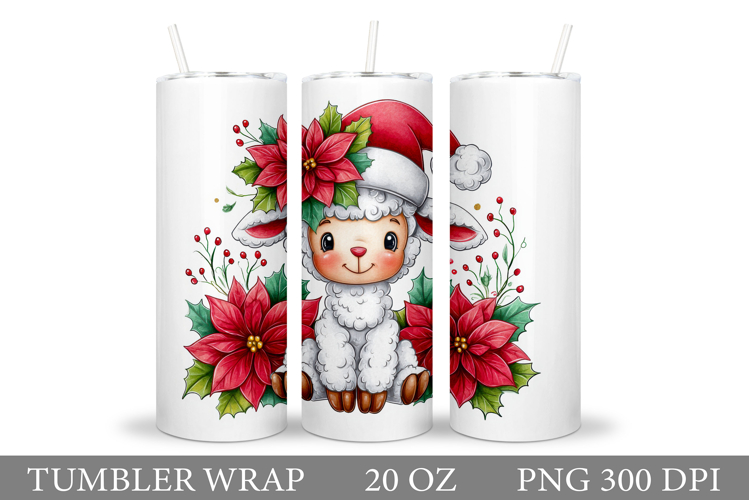 Christmas Lamb Tumbler. Christmas Tumbler Sublimation