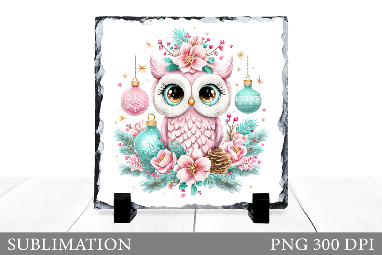 Christmas Owl Sublimation. Christmas Owl Slate Design