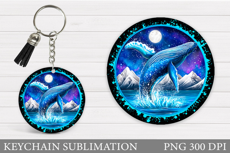 Whale Keychain Sublimation. Whale Sublimation