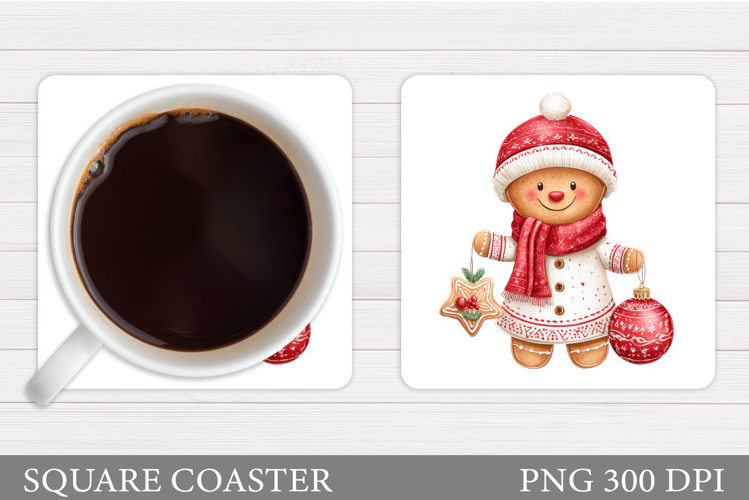 Gingerbread Coaster Design. Christmas Coaster Sublimation