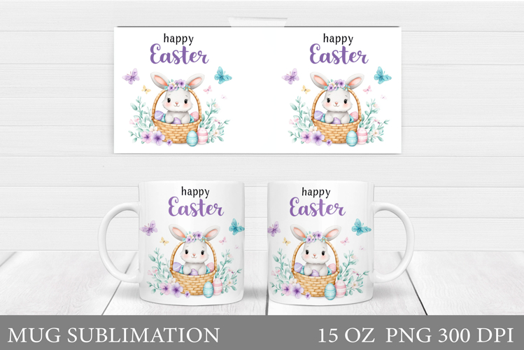 Easter Bunny Mug Design. Easter Mug Sublimation