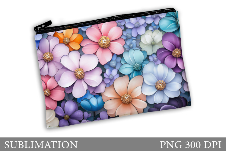 Wildflowers Makeup Bag. Flowers Makeup Pouch Sublimation