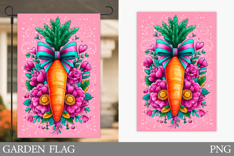 Carrot Garden Flag Design. Flowers Garden Flag Sublimation