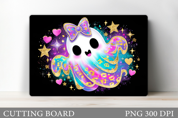 Cute Ghost Cutting Board Design. Halloween Cutting Board