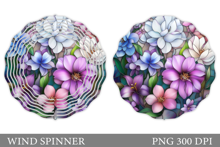 Floral Wind Spinner Sublimation. Flowers Wind Spinner Design