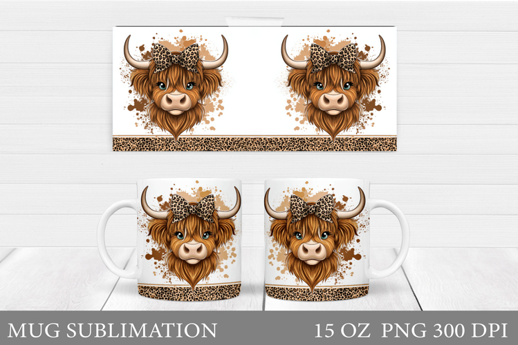 Cute Cow Mug Sublimation. Funny Cow Mug Wrap Design