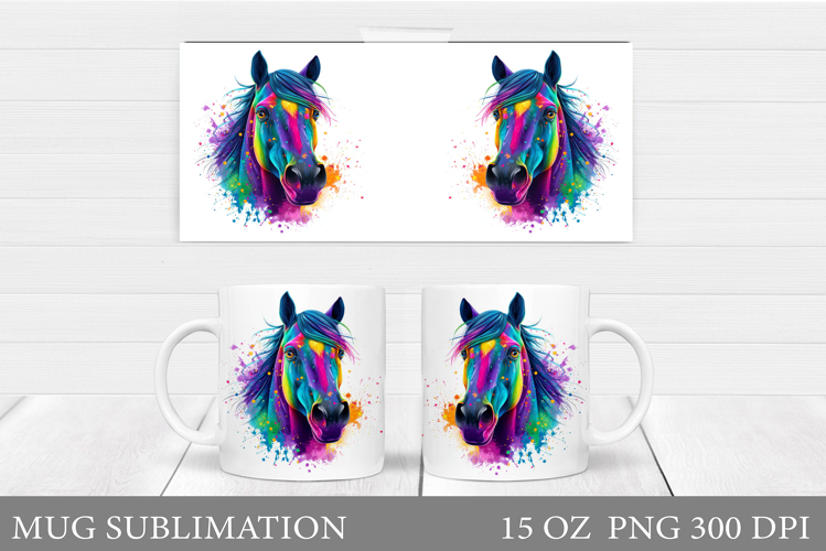 Horse Mug Wrap Sublimation. Horse Mug Design