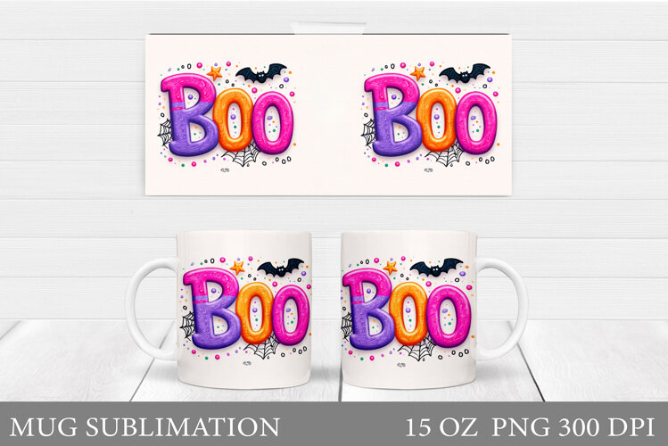Boo Mug Sublimation. Halloween Mug Design example image 1