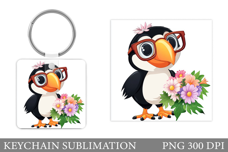 Cute Toucan Keychain. Toucan Sublimation