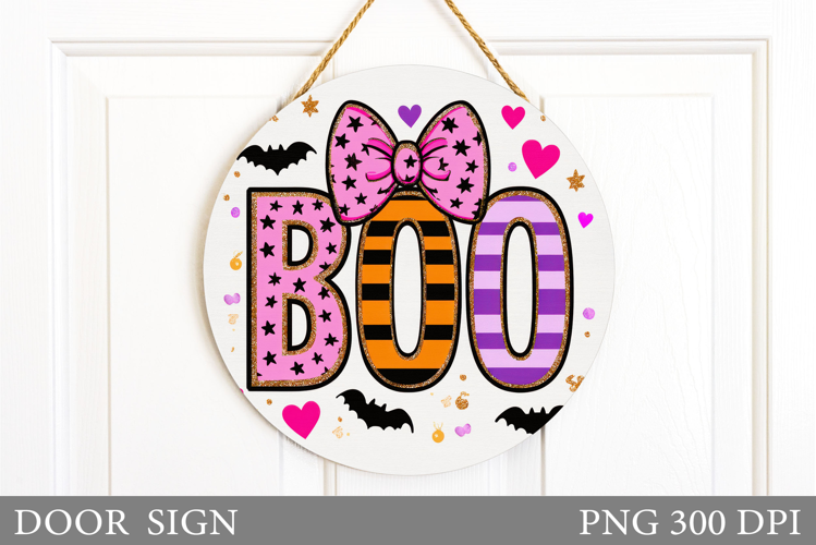 Boo Door Sign Design. Halloween Door Sign Sublimation