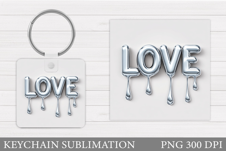 Love Keychain Design. Valentine Keychain Sublimation