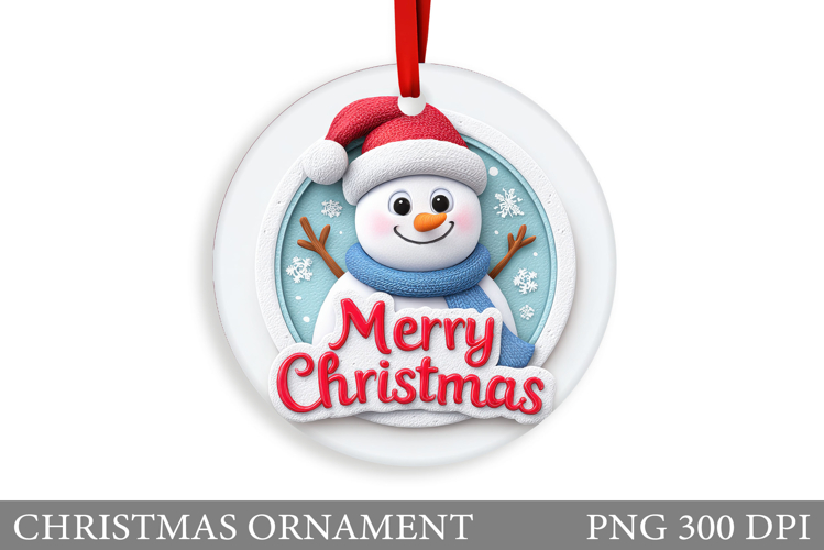 Snowman Christmas Ornament. Winter Christmas Ornament Design