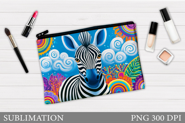 Zebra Cosmetics Bag Design. Zebra Makeup Bag Sublimation