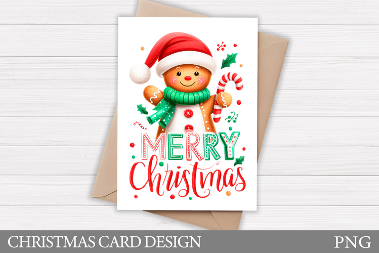 Christmas Gingerbread Card Printable. Christmas Card Design