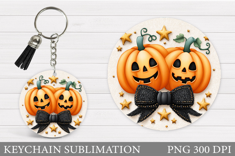 Halloween Pumpkin Keychain. Halloween Keychain Design