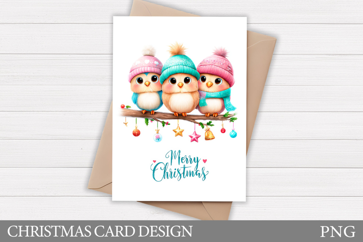 Christmas Bird Card Printable. Christmas Card Design
