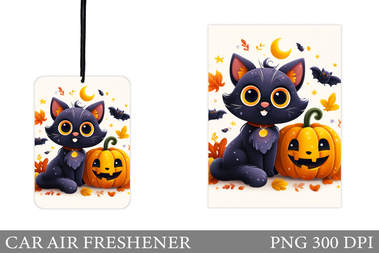 Black Cat Car Air Freshener. Halloween Car Air Freshener