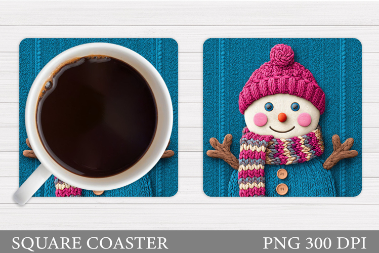 Cute Snowman Coaster Design. Christmas Coaster Sublimation