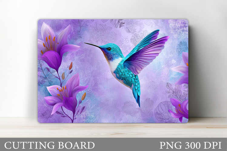 Hummingbird Cutting Board. Flowers Kitchen Cutting Board