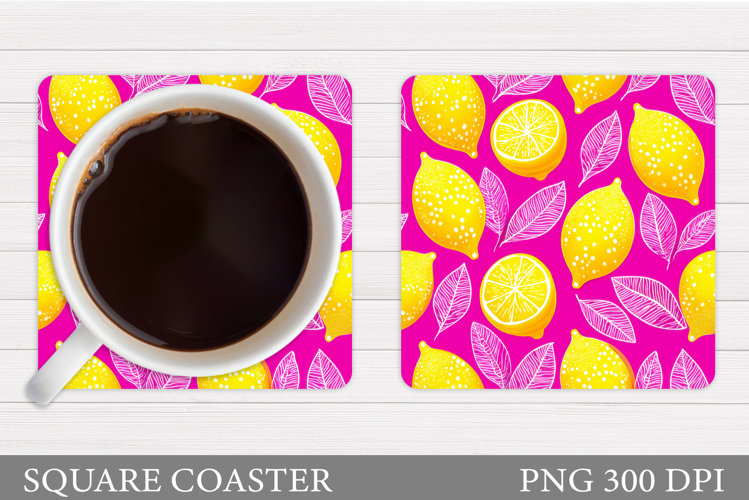 Lemons Coaster Design. Lemons Sublimation