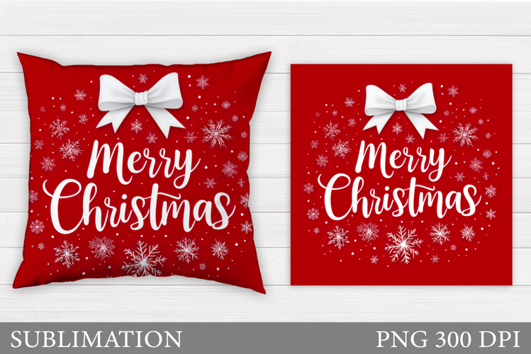 Merry Christmas Pillow Design. Christmas Sublimation