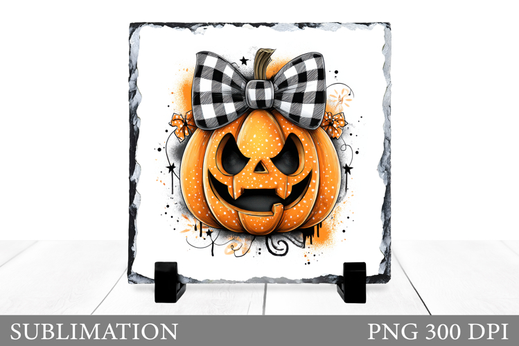 Halloween Pumpkin Slate Design. Halloween Sublimation
