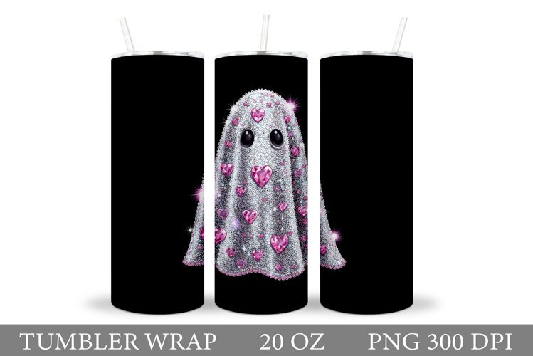 Ghost Tumbler Sublimation. Halloween Tumbler Design example image 1