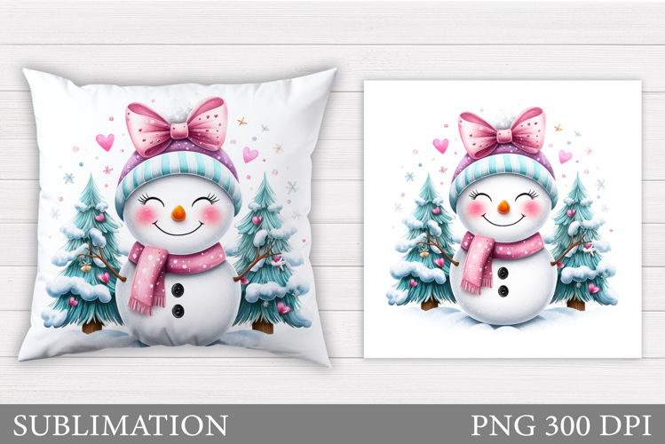 Christmas Snowman Pillow. Christmas Pillow Design