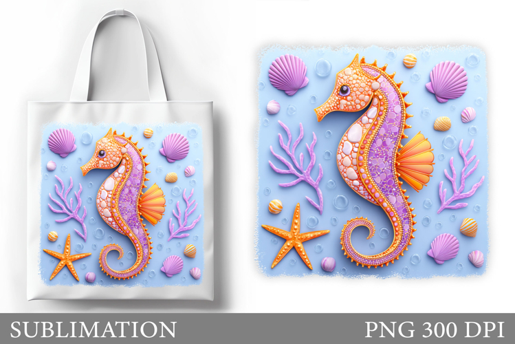 Seahorse Tote Bag Sublimation. Seahorse Sublimation