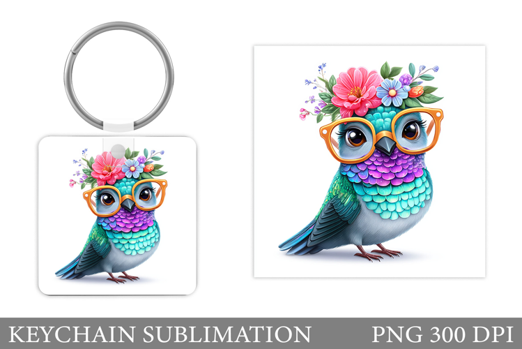 Cute Bird Keychain Design. Cute Bird Sublimation