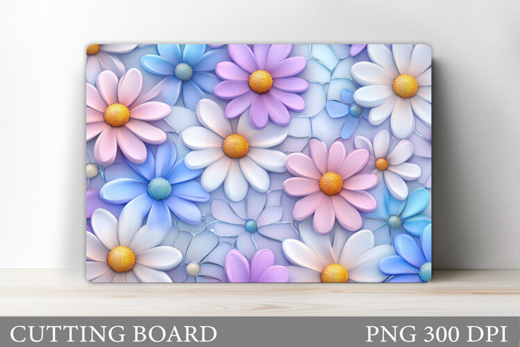 Daisy Flowers Cutting Board. Flowers Kitchen Cutting Design example image 1