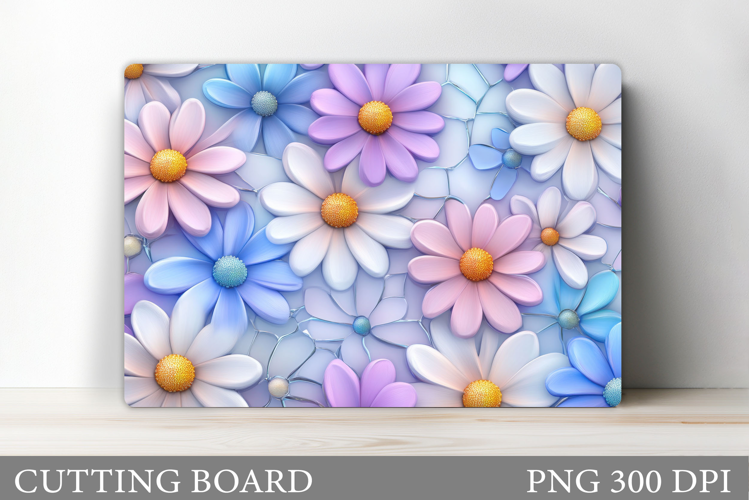 Daisy Flowers Cutting Board. Flowers Kitchen Cutting Design
