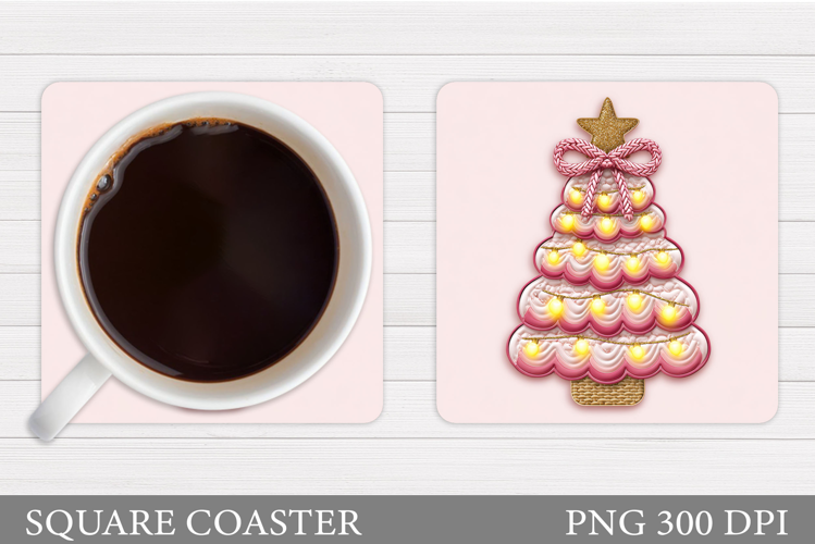 Christmas Tree Coaster Sublimation. Christmas Coaster Design